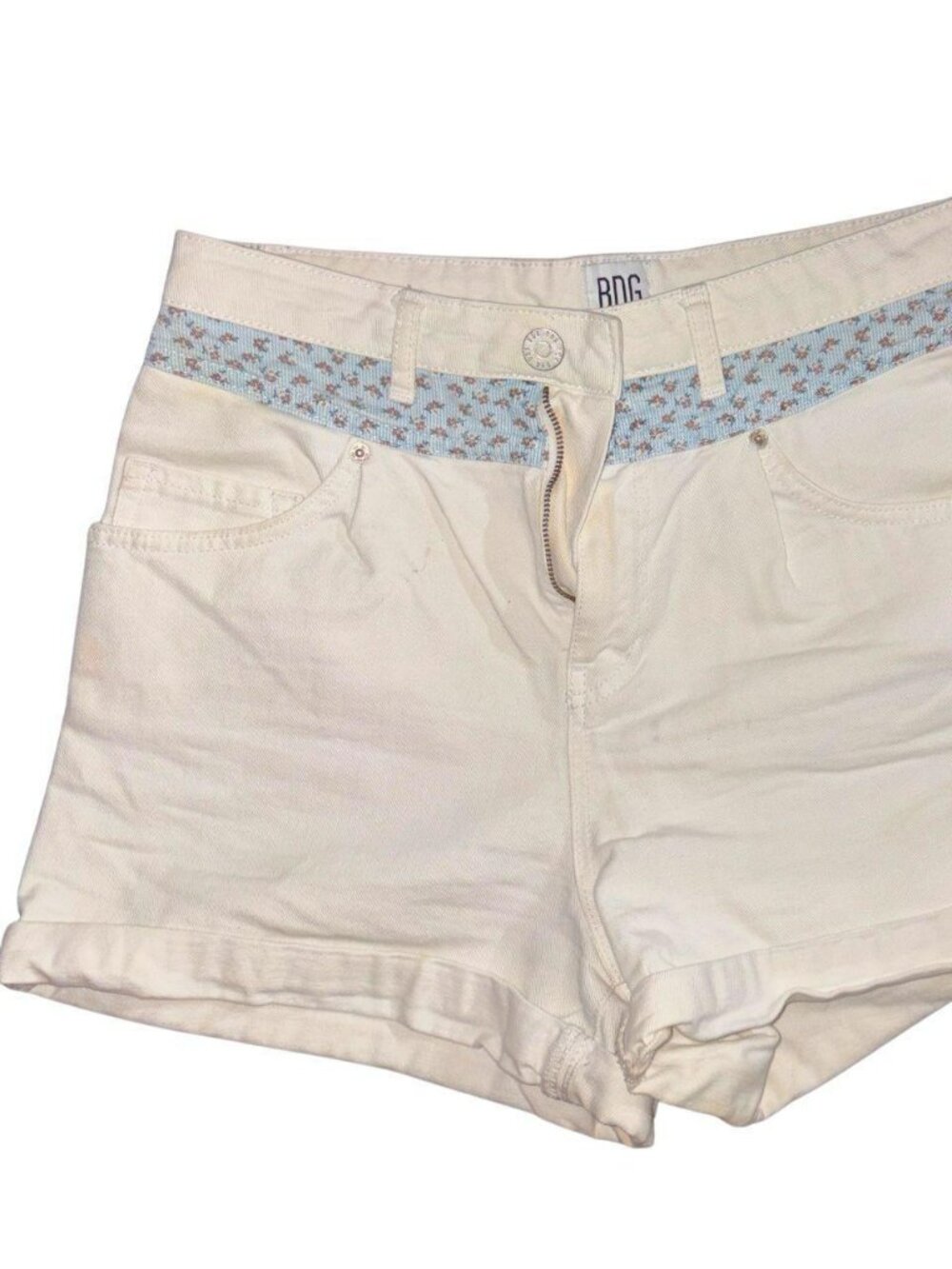 BDG High-Waisted White Shorts